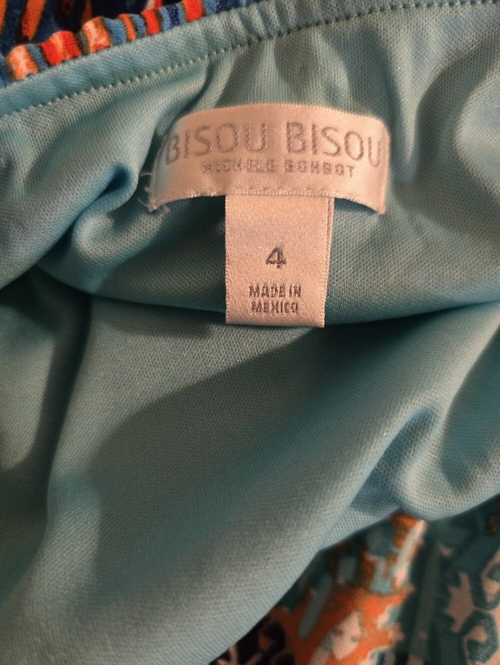 BISOU BISOU Blue & Teal Printed Strapless Maxi Dress - Picture 5 of 5